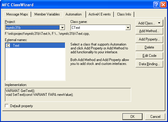 Figure 29: The added Text property.