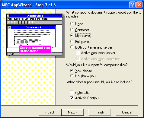 Figure 5: EX32A – AppWizard step 3 of 6.