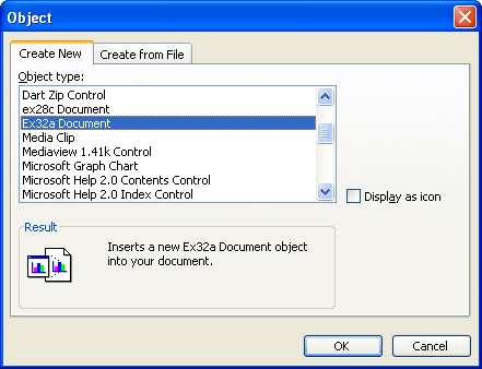 Figure 24: Selecting Ex32a Document object.