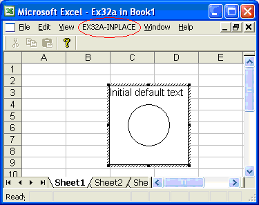 Figure 25: EX32A object in Excel worksheet.