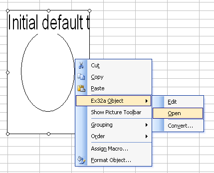 Figure 29: Opening the object in an embedded mode.