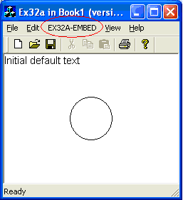 Figure 30: Object in embedded mode. Notice the top menu.