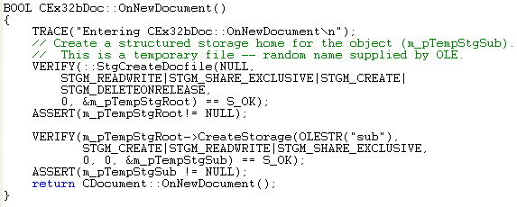 OLE Embedded Components and Containers - MFC C++ code snippet