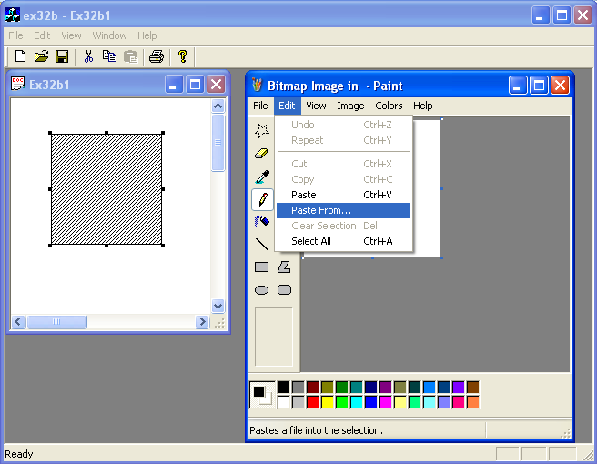 Figure 36: Default bitmap editor (Microsoft Paint) was launched.