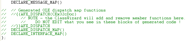 OLE Embedded Components and Containers - MFC C++ code snippet