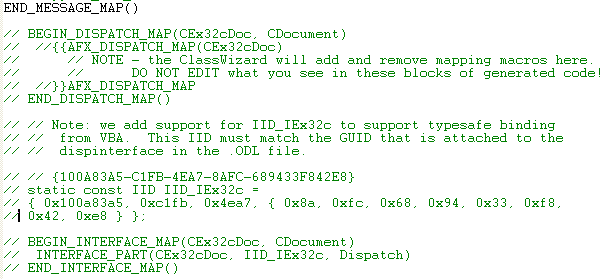 OLE Embedded Components and Containers - MFC C++ code snippet