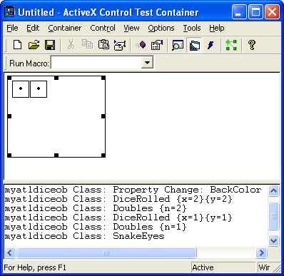 Figure 51:  myatldicesvr in ActiveX Control Test Container.