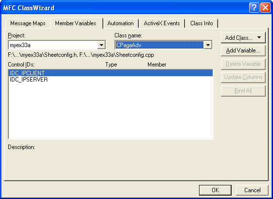 Winsock, C++ and MFC - Figure 51: Adding member variables.