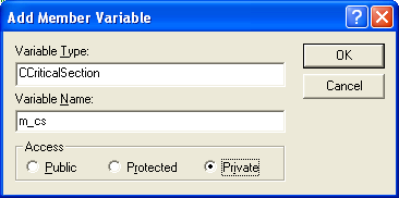 IIS, ISAPI, Winsock, C++ and MFC - Figure 46: Adding private member variable to CMyex34aExtension class.