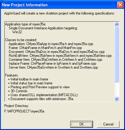 ActiveX document and Internet - Figure 12: MYEX35A –project summary.