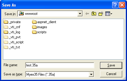 ActiveX document and Internet - Figure 20: Saving MYEX35A output.