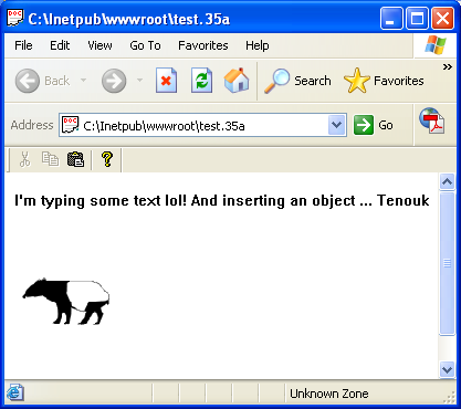 ActiveX document and Internet - Figure 21: Opening MYEX35A output in browser.