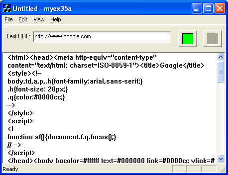 ActiveX document and Internet - Figure 42: MYEX35A phase 2 program output in action, testing the google.com.