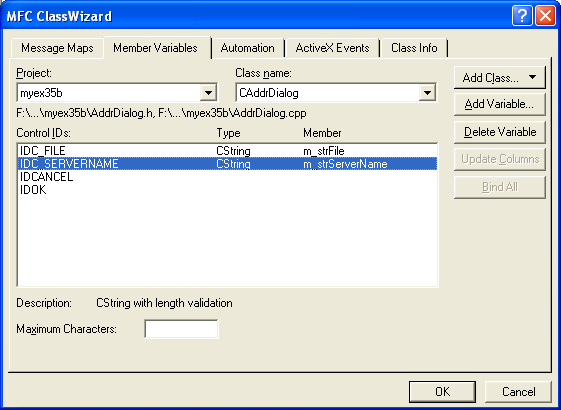 ActiveX document and Internet - Figure 78: The added member variables.