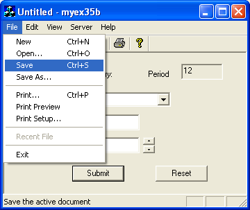Figure 92: Saving the form - ActiveX document and Internet.