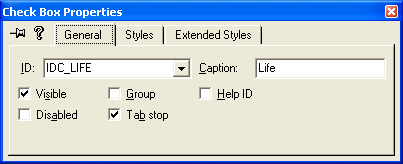 Modifying the Life, Disability, and Medical check boxes properties