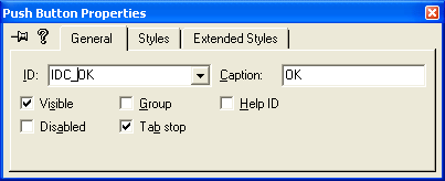 Changing the OK push button ID