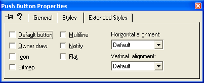 Modifying the OK push button properties