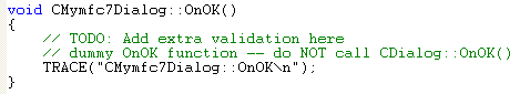 MFC, Visual C++ code segment