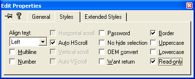Modifying the Edit control properties.