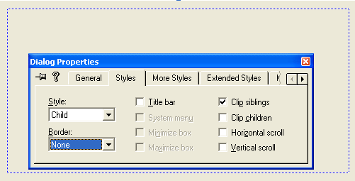 Modifying the dialog properties.