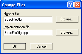 Changing CSpecialFileDialog class’s header and implementation file names.