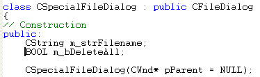 Visual C++ MFC code segment