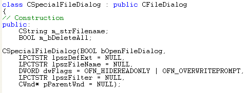 Visual C++ MFC code segment