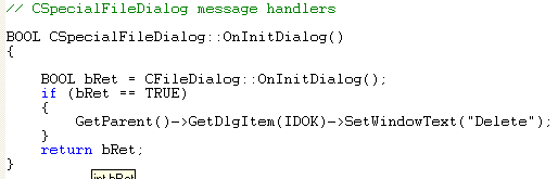 Visual C++ MFC code segment
