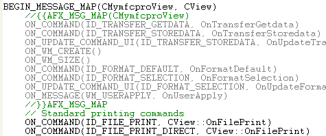MFC Visual C++ code segment