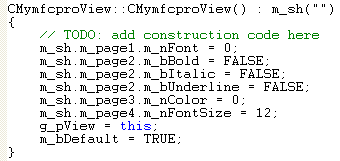 MFC Visual C++ code segment