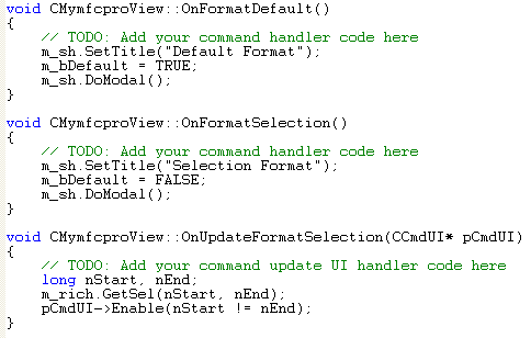 MFC Visual C++ code segment