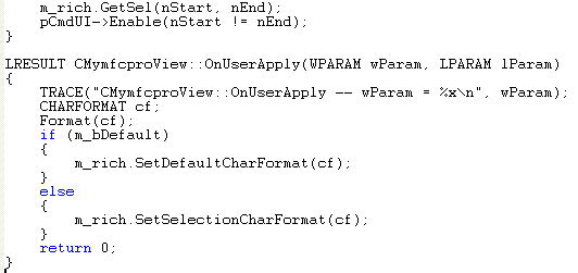 MFC Visual C++ code segment