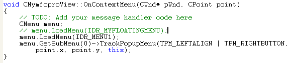 MFC Visual C++ code segment