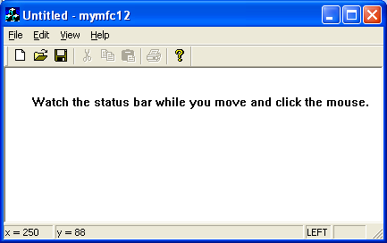 The status bar of the MYMFC12 example.