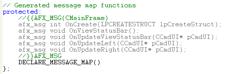 Visual C++ code segment