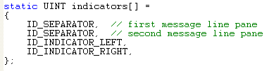 Visual C++ code segment