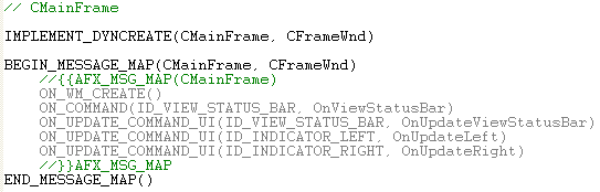 Visual C++ code segment
