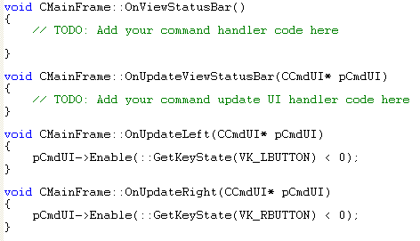 Visual C++ code segment