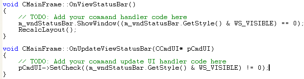 Visual C++ code segment