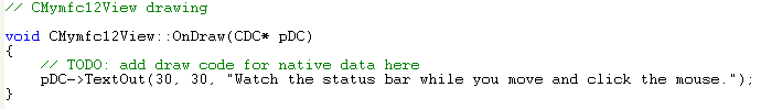 Visual C++ code segment