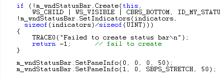 Visual C++ code segment