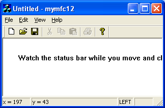 MYMFC12 with new status bar modification.