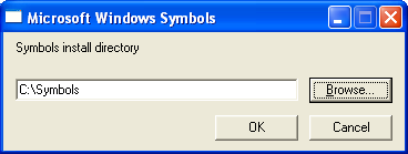 The Windows XP with Service Pack 2 retail symbols package installation path